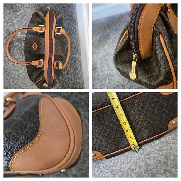 Rioni leather and coated canvas shoulder satchel, EUC - Picture 5 of 16